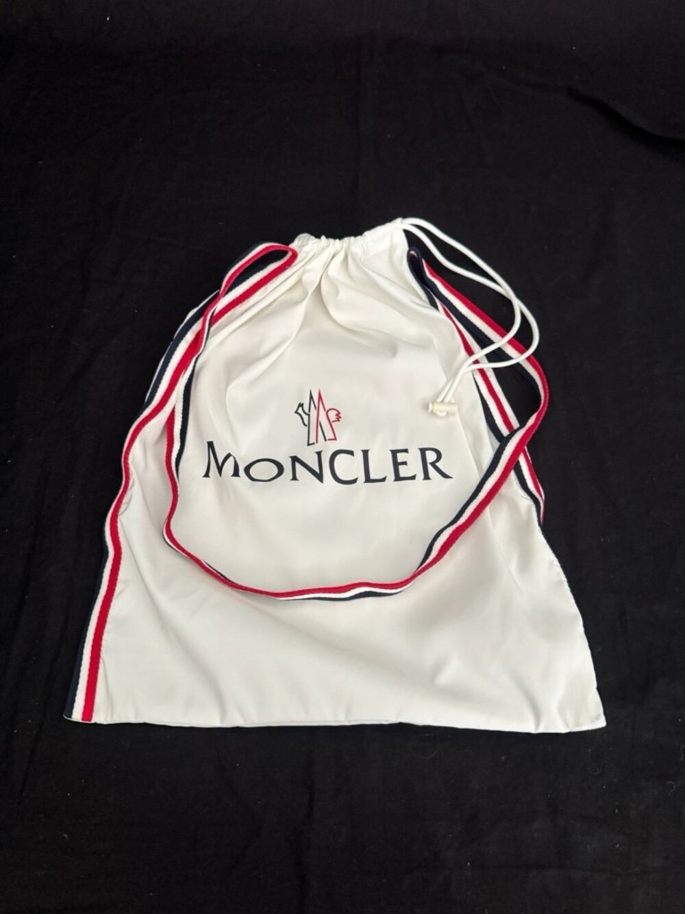 Moncler Dust Bag Storage Cover Drawstring White Red 19" x 15.5"